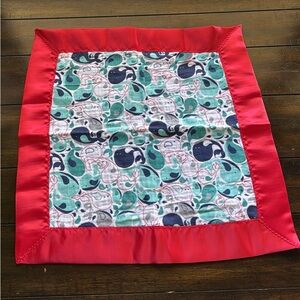 Red and Blue Patterned Baby Blanket